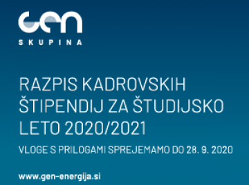 Razpis kadrovskih štipendij za študijsko leto 2020/2021